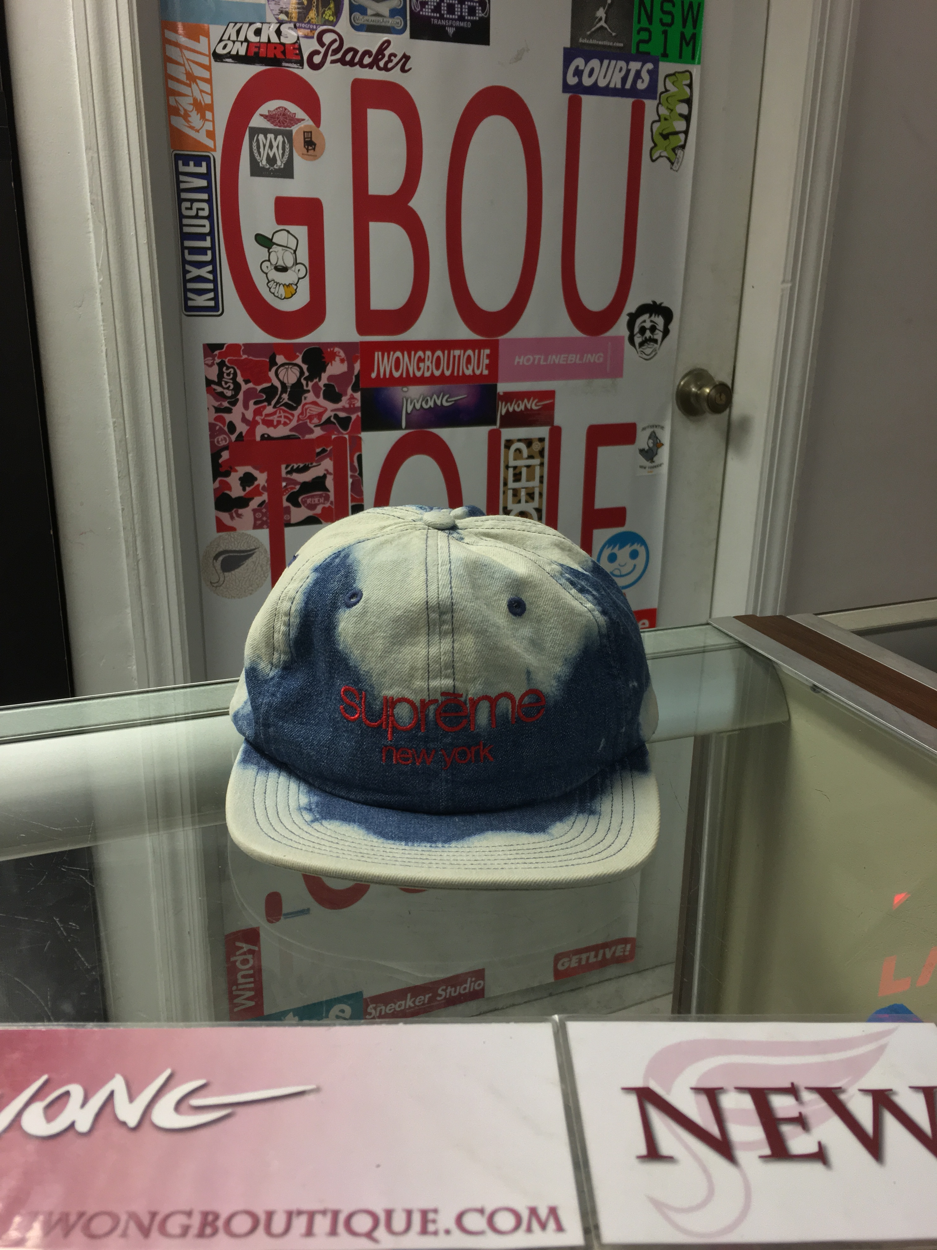 supreme bleached denim hat