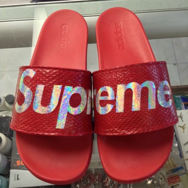 2016 Adidas Supercloud Red Jwong Custom Sup Glitter Red Sandals