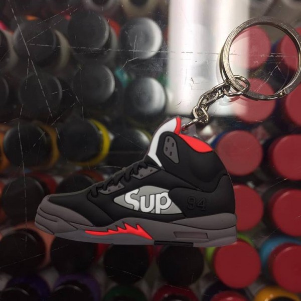 2015 Nike Air Jordan V Sup Black 2D Keychain