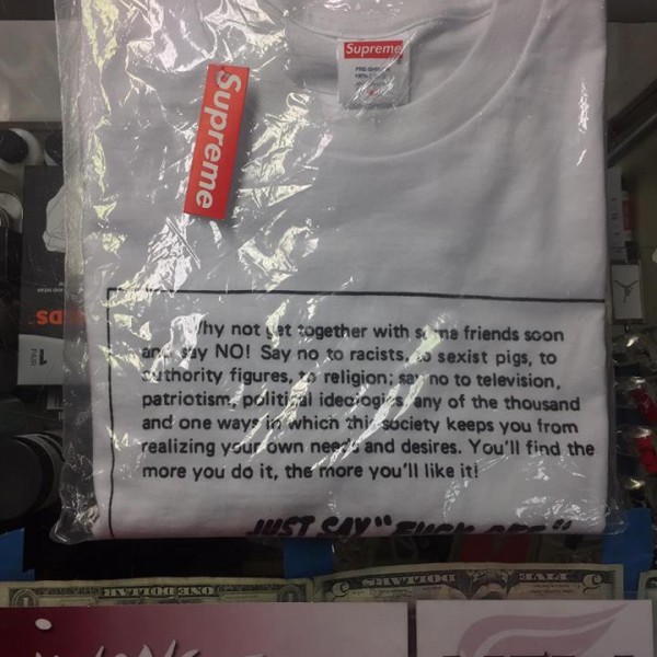 2016 Sup Shirt Just Say No Tee White