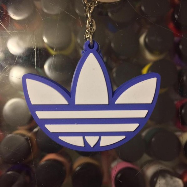 2016 Adidas Logo White Purple Flower 2D Keychain