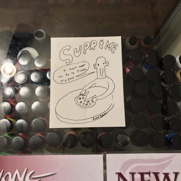 2015 Sup Sticker Daniel Johnston Pizza White