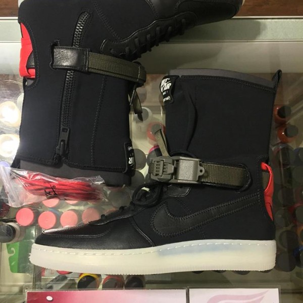 2017 Nike Acronym AF1 Downtown HI Black Bright Crimson Red