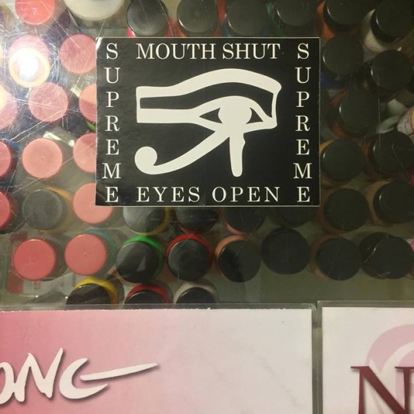 2015 Sup Mouth Shut Eye Open Sticker