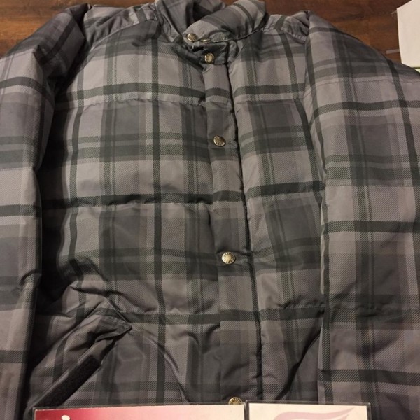 2012 Bape Plaid Down Jacket Grey