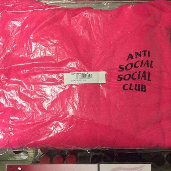 2017 Anti Social Social Club Calm Hoody Heliconia