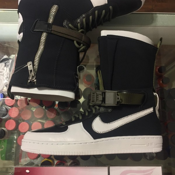 2017 Nike Acronym AF1 Downtown HI Black White Medium Olive
