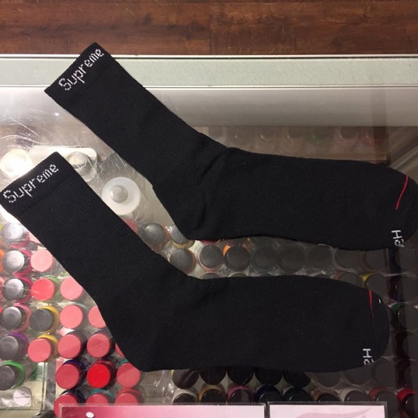 2017 Hanes Cushion Crew Socks Black