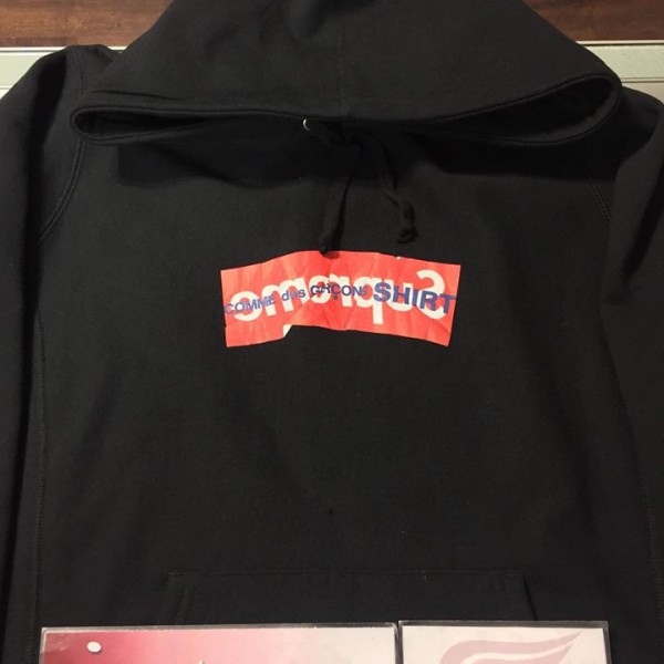 2017 Sup Box Logo Comme Des Garcons Hoodie Black CDG