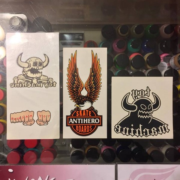 2017 Toy Machine And Antihero Skateboard Temporary Tatoo