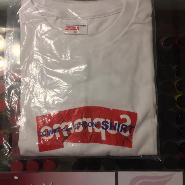 2017 Sup Box Logo CDG Comme Des Garcons Tee White