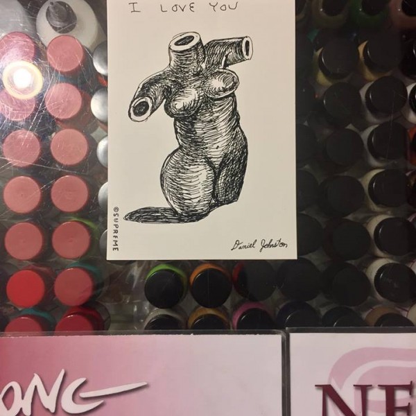 2015 Sup Sticker Daniel Johnston I Love You White