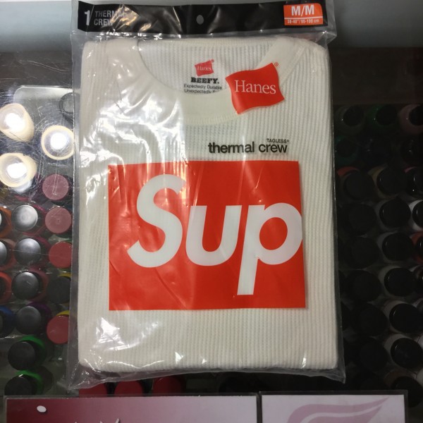 2016 Sup Hanes Thermal Crew Off White