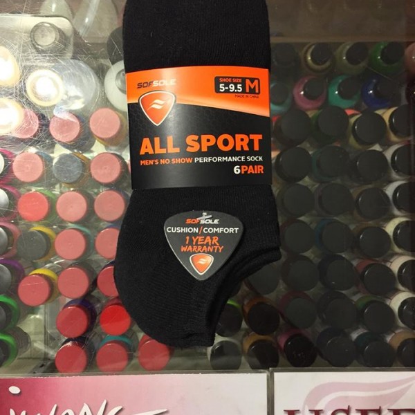 2017 Sof Sole All Sport Men No Show Performance Sock Men Low Cut Black