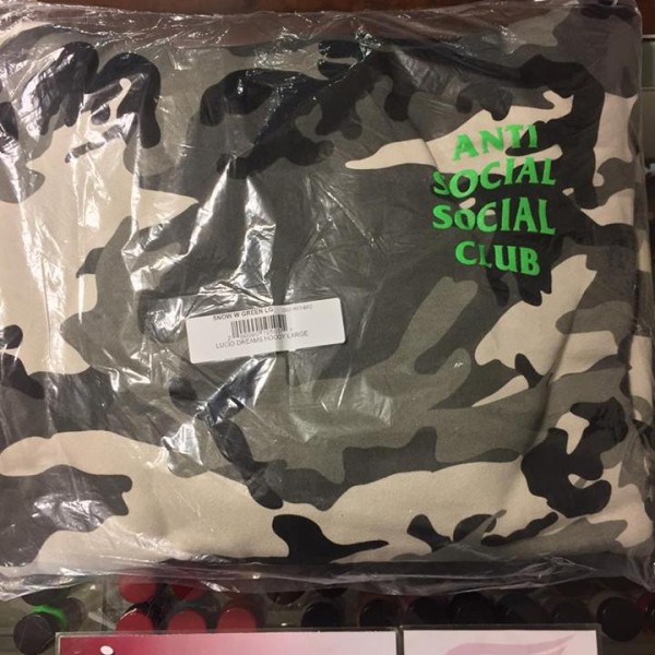 2017 Anti Social Social Club Snow White Green Lucid Dreams Camo Hoody