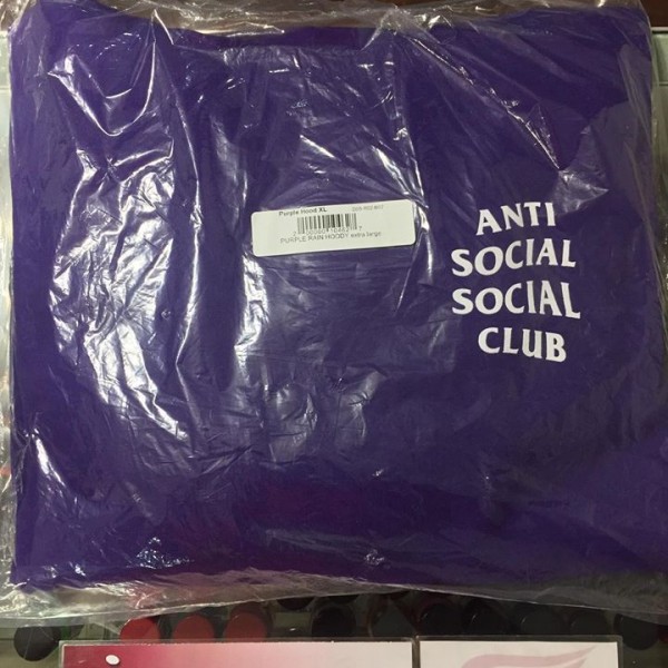2017 Anti Social Social Club Purple Rain Hoodie Pullover
