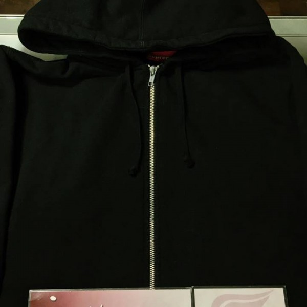 2016 Sup Rib Logo Zip Up Sweat Black