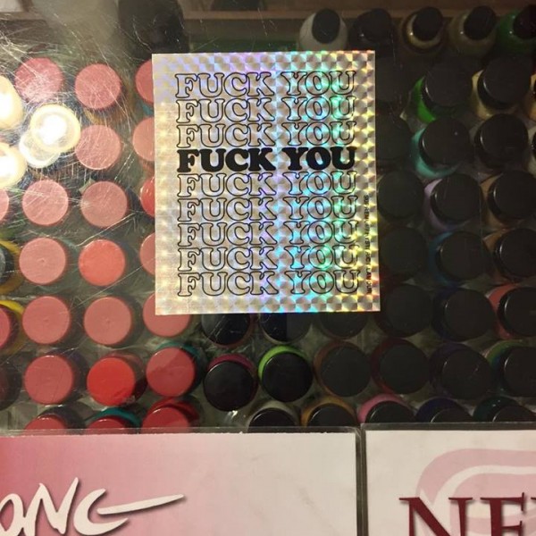 2017 Sup Hysteric Glamour Fuck You Sticker Silver