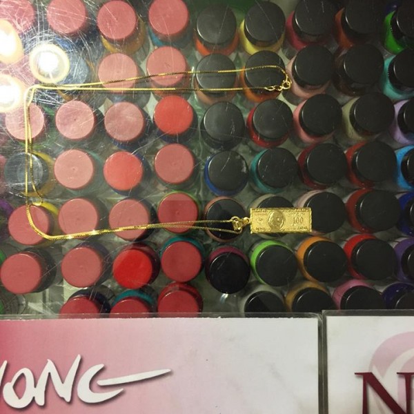 2017 Sup 100 Dollar Bill Gold Pendant