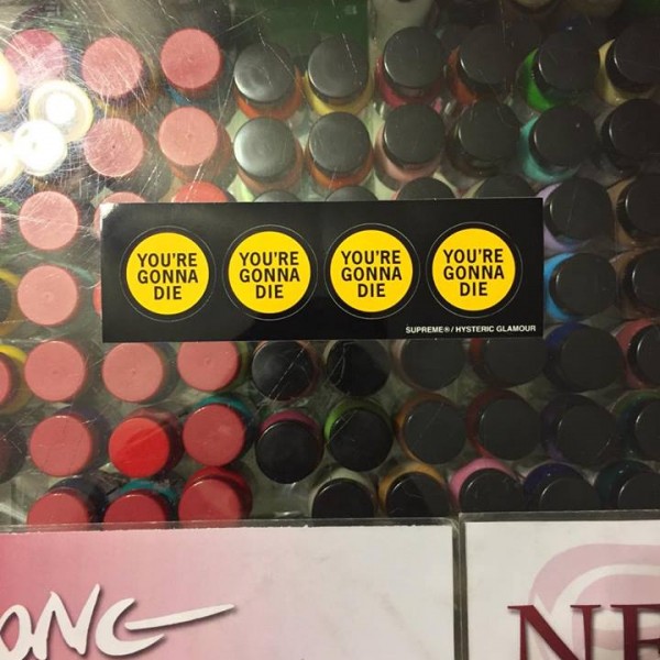 2017 Hysteric Glamour You're Gonna Die Pack Of 4 Sticker