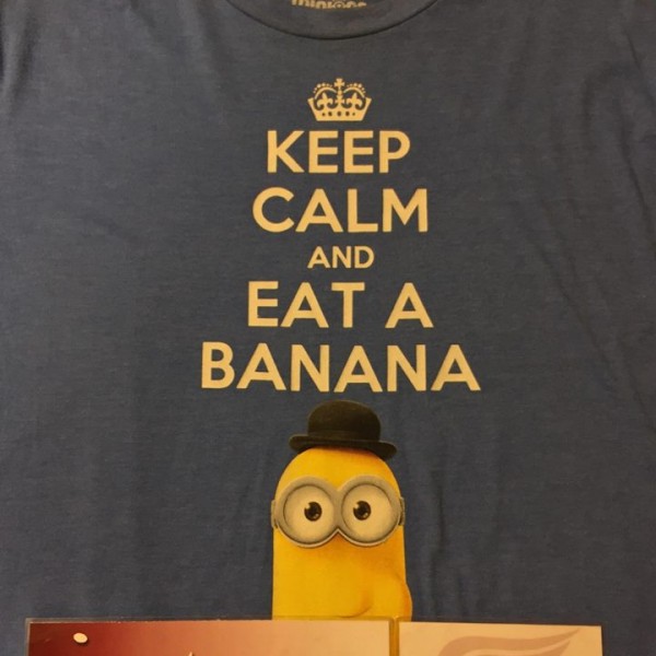 2014 Minions Keep Calm And Eat A Banana Tee Blue