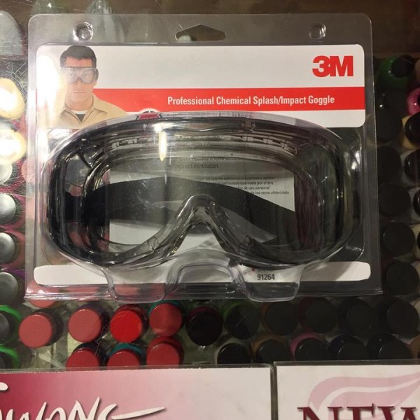 2014 3M Professional Chemical Splash Impact Goggle Black