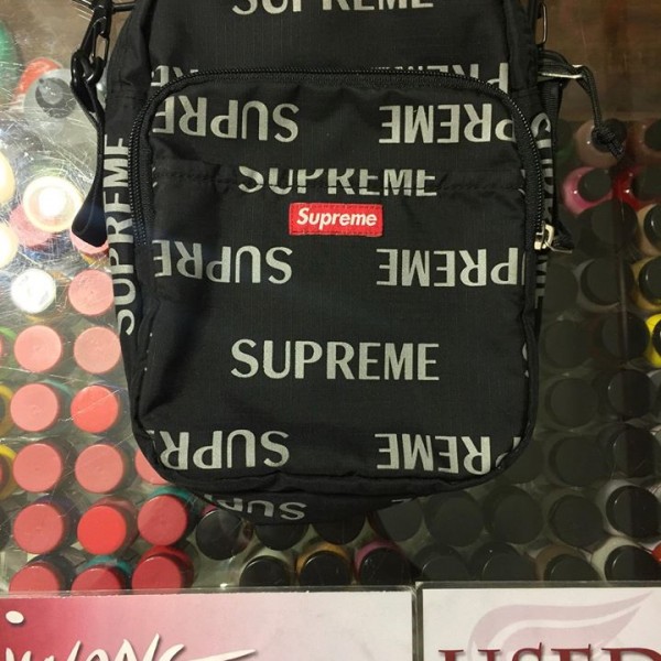 2015 Sup 210D Cordura Reflective Repeat Shoulder Bag Black