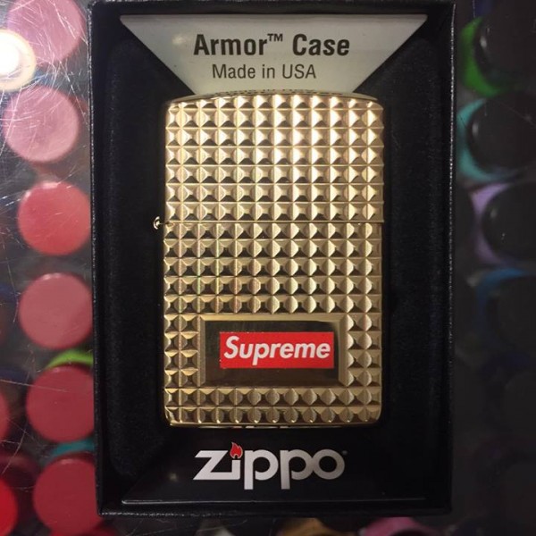 2017 Sup Zippo Lighter Logo Armor Case Gold