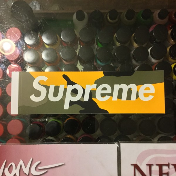 2017 Brooklyn Box Logo Sticker Yellow Camo