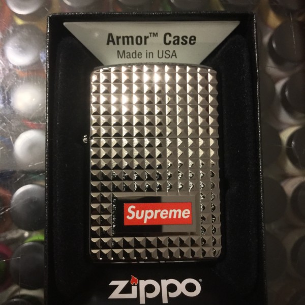2017 Sup Zippo Lighter Logo Armor Case Silver