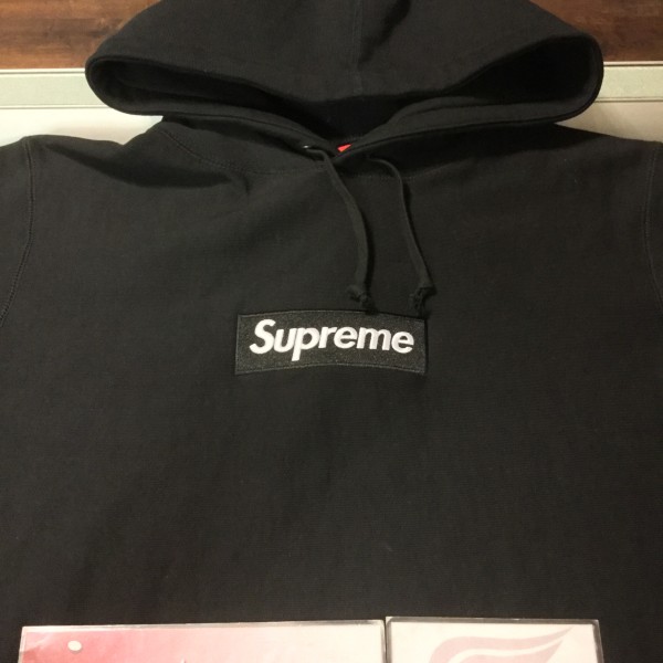 2016 Sup Box Logo Hooded Sweatshirt Black