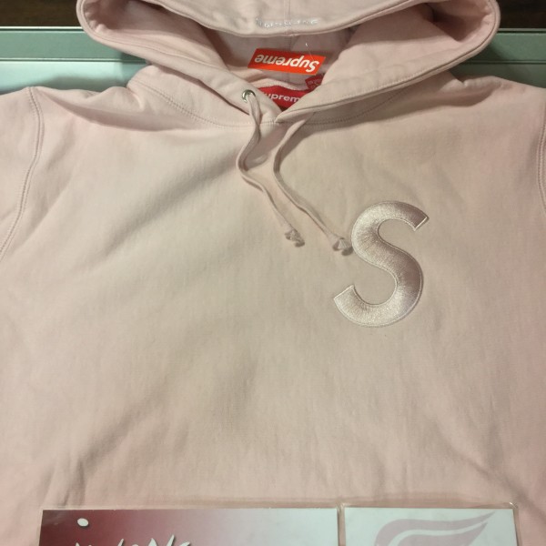 2017 Sup Tonal S Logo Hooded Sweatshirt Pale Pink