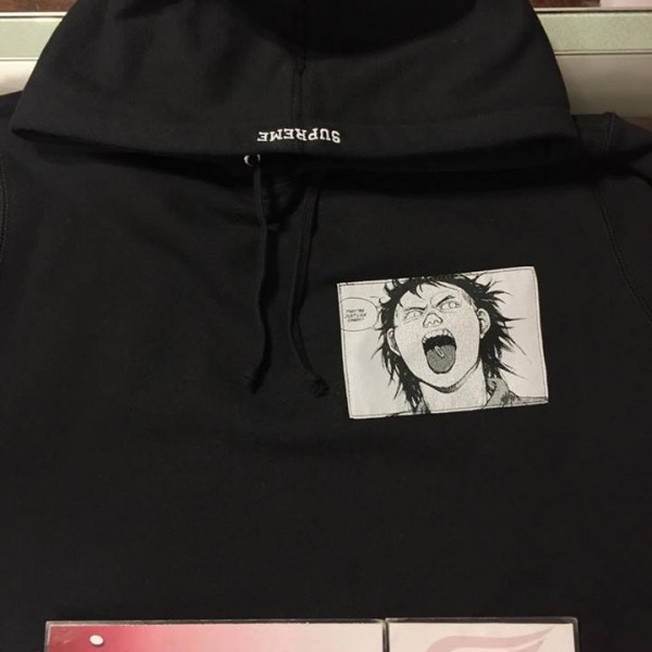 2017 Sup Akira Patches Hooded Sweatshirt Black