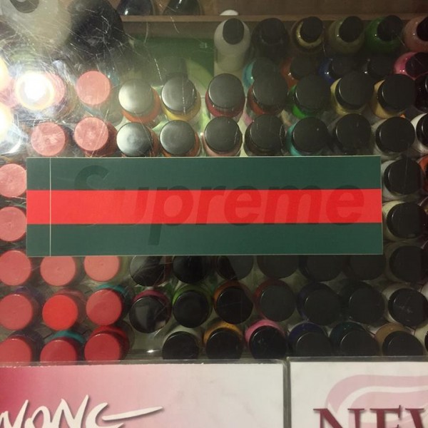 2001 Sup Gucci Box Logo Sticker Green Red