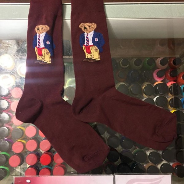 2016 Ralph Lauren Polo Bear Socks Wine Maroon
