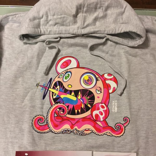 2017 Takashi Murakami Complexcon Graduation Hooded Sweatshirt Heather Grey