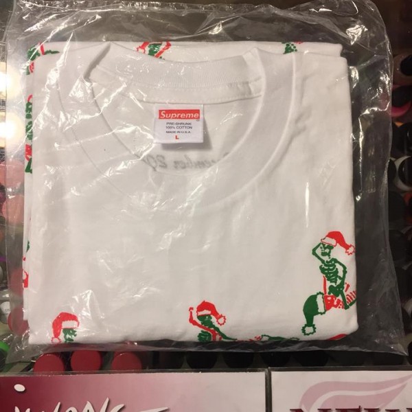 2017 Sup Christmas Skeleton Tee White