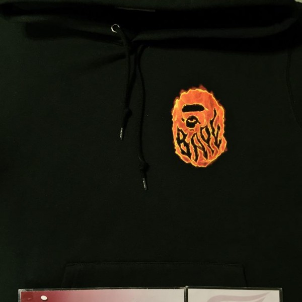 2017 Bape Burn Pullover Hoodie Black 