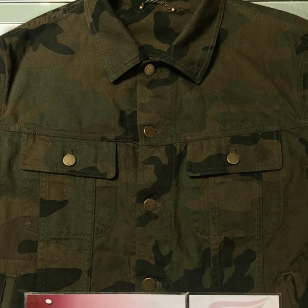 2017 Sup Louis Vuitton Monogram Denim Trucker Jacket Green Camo