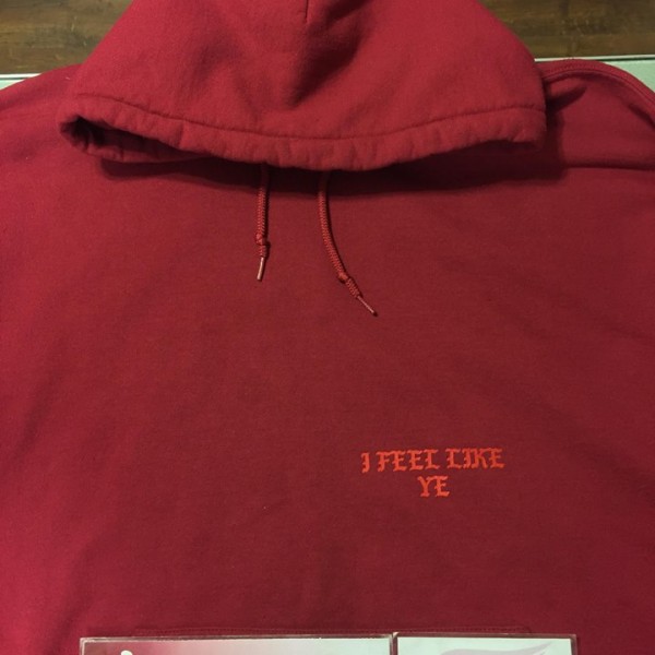 2016 I Feel Like Ye Pablo Hoodie Burgundy