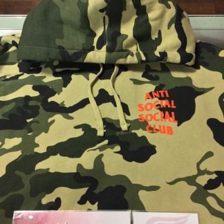 2017 Anti Social Social Club ASSC Sixth Street Hoodie Green Camo Open Packaging Stain