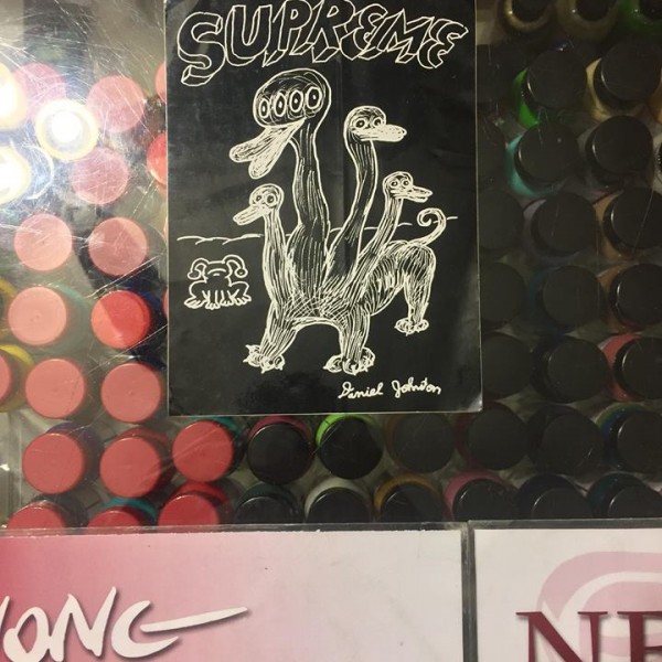 2015 Sup Sticker Daniel Johnston Duck Black Damaged