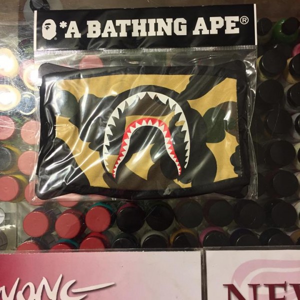 2017 Bape Shark Face Mask Yellow Camo