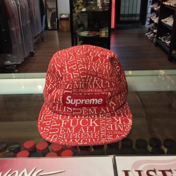 2015 Sup Fuck Em All Denim Camp Cap Red