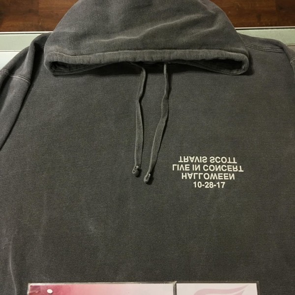 2017 Travis Scott The Texas Chainsaw Massacre Halloween Hoodie Grey 