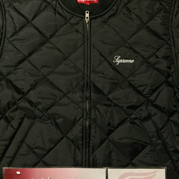 2016 Sup Sequin Patch Quilted Bomber Black