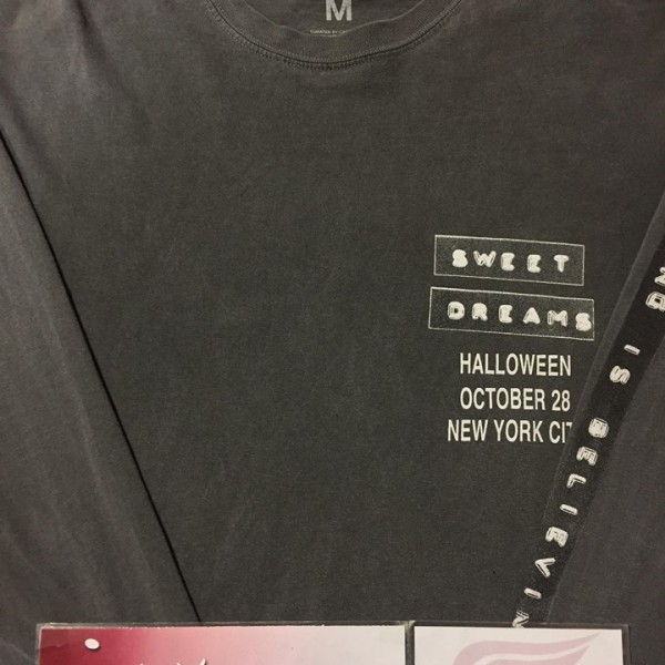 2017 Travis Scott Sweet Dreams Halloween NYC Long Sleeve Tee Grey 