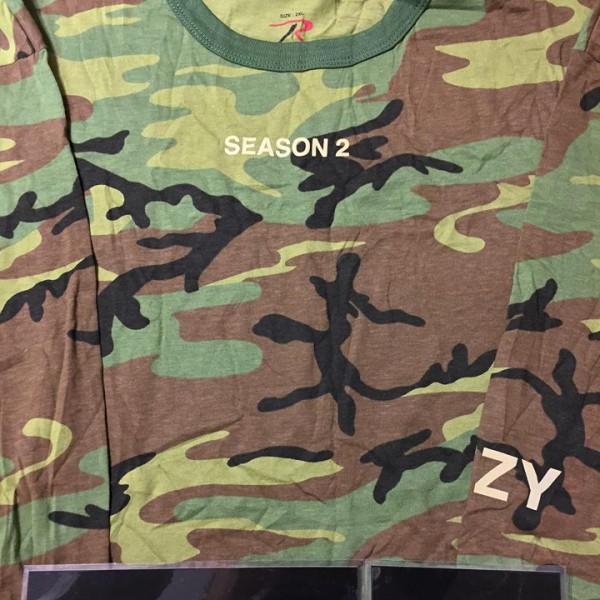 2015 Yeezy Season 2 Friends And Family Invite Tee Green Camo Rothco 