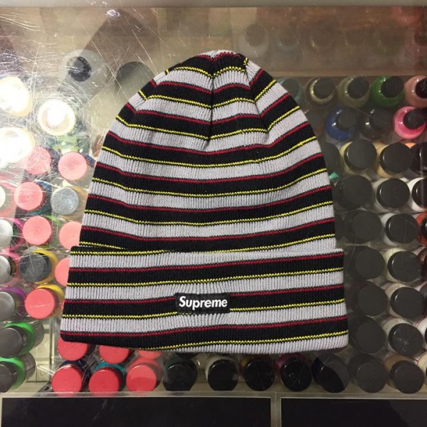 2014 Sup Multi Striped Beanie Black