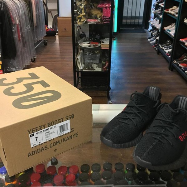 2017 Adidas Yeezy Boost 350 V2 Bred Black Red Youth